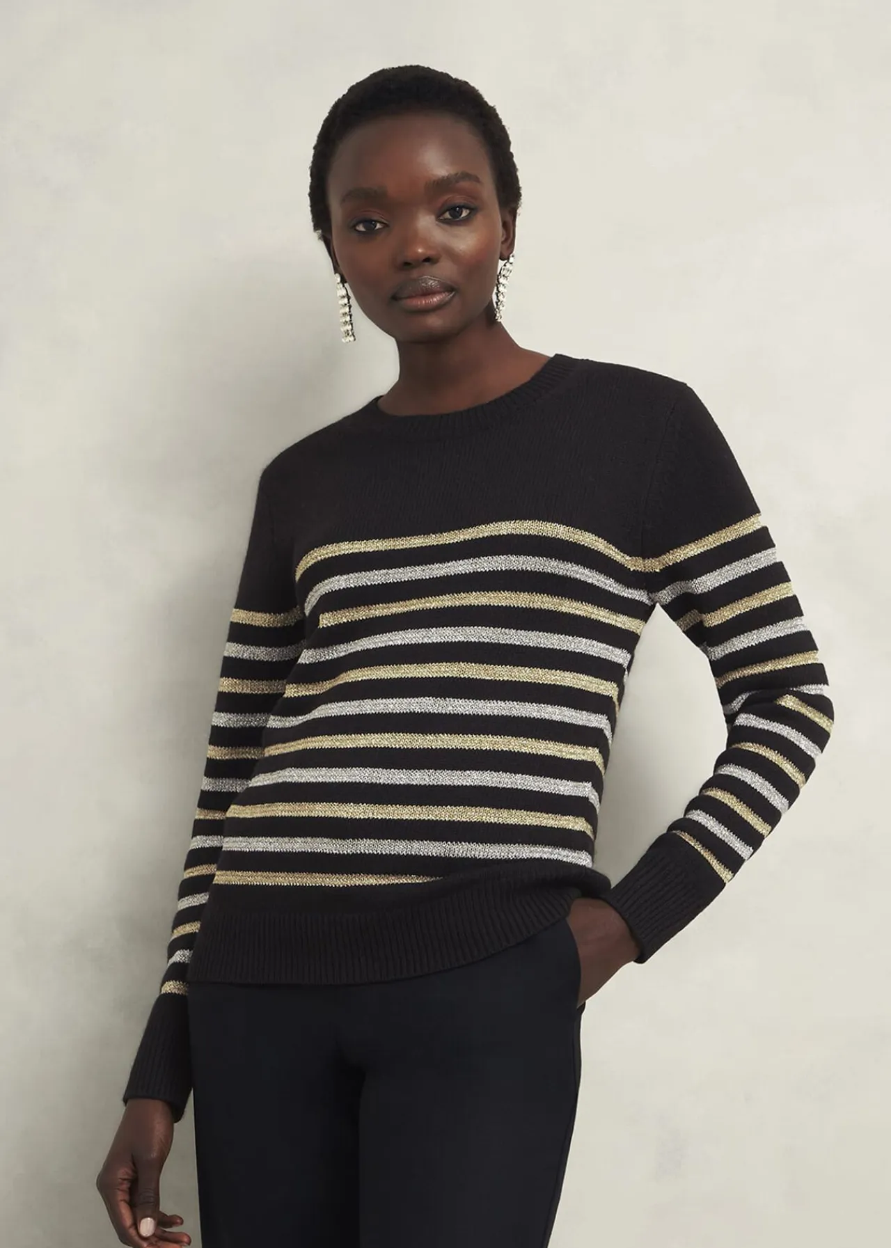 Hobbs Destiny Sparkle Stripe Jumper* Jumpers & Cardigans | Shop By Category