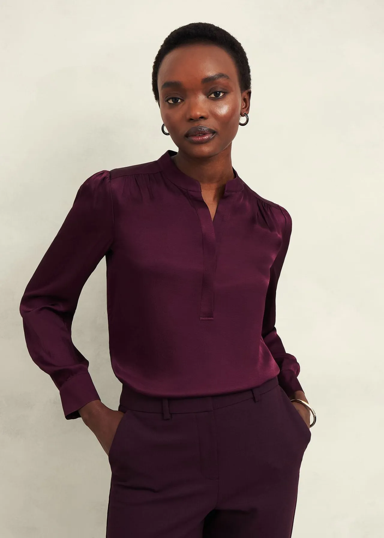 Hobbs Jade Satin Blouse* Workwear | Tops