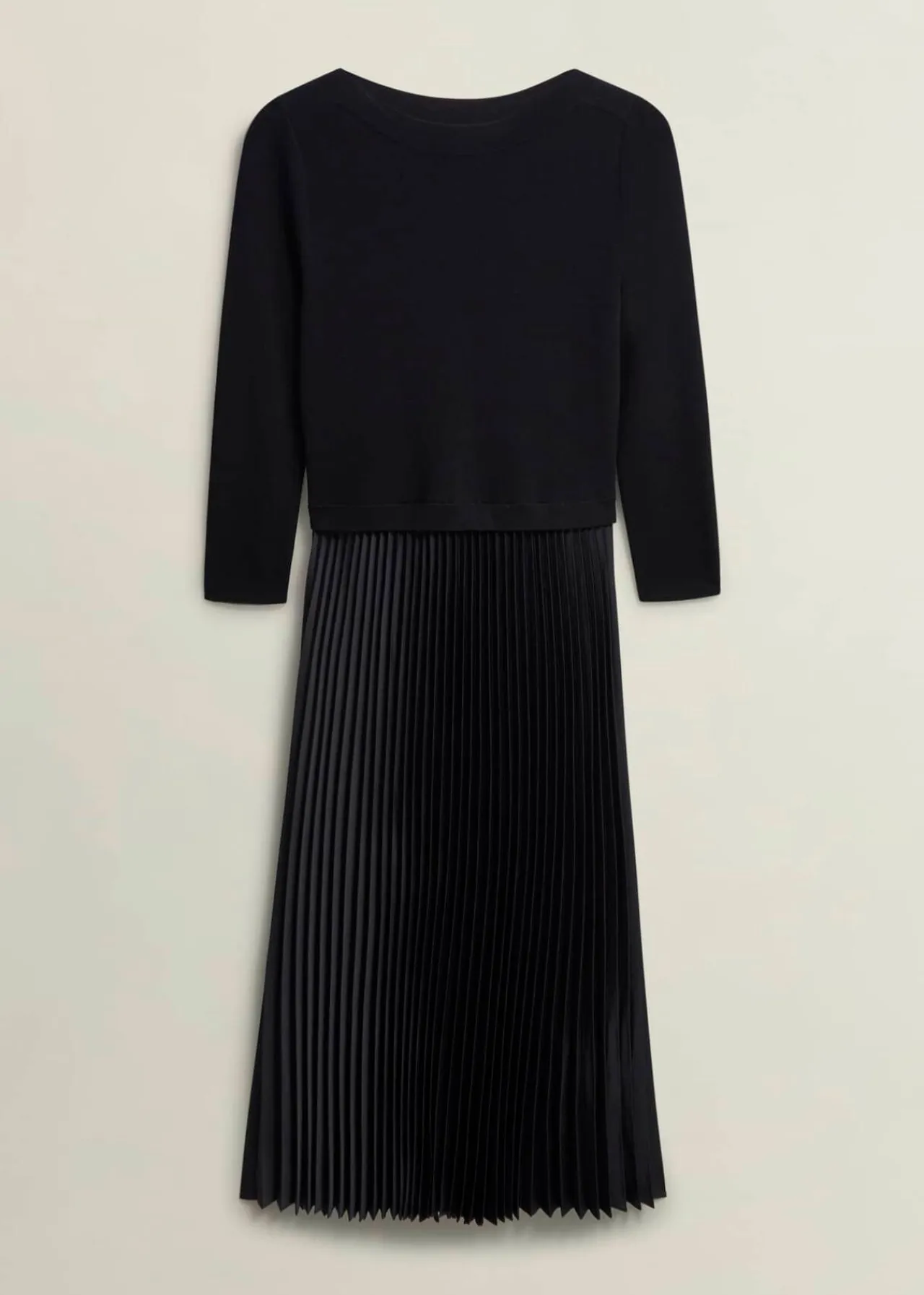 Hobbs Lucinda Satin Pleated Knitted Dress* Shop By Category | Shop By Edit