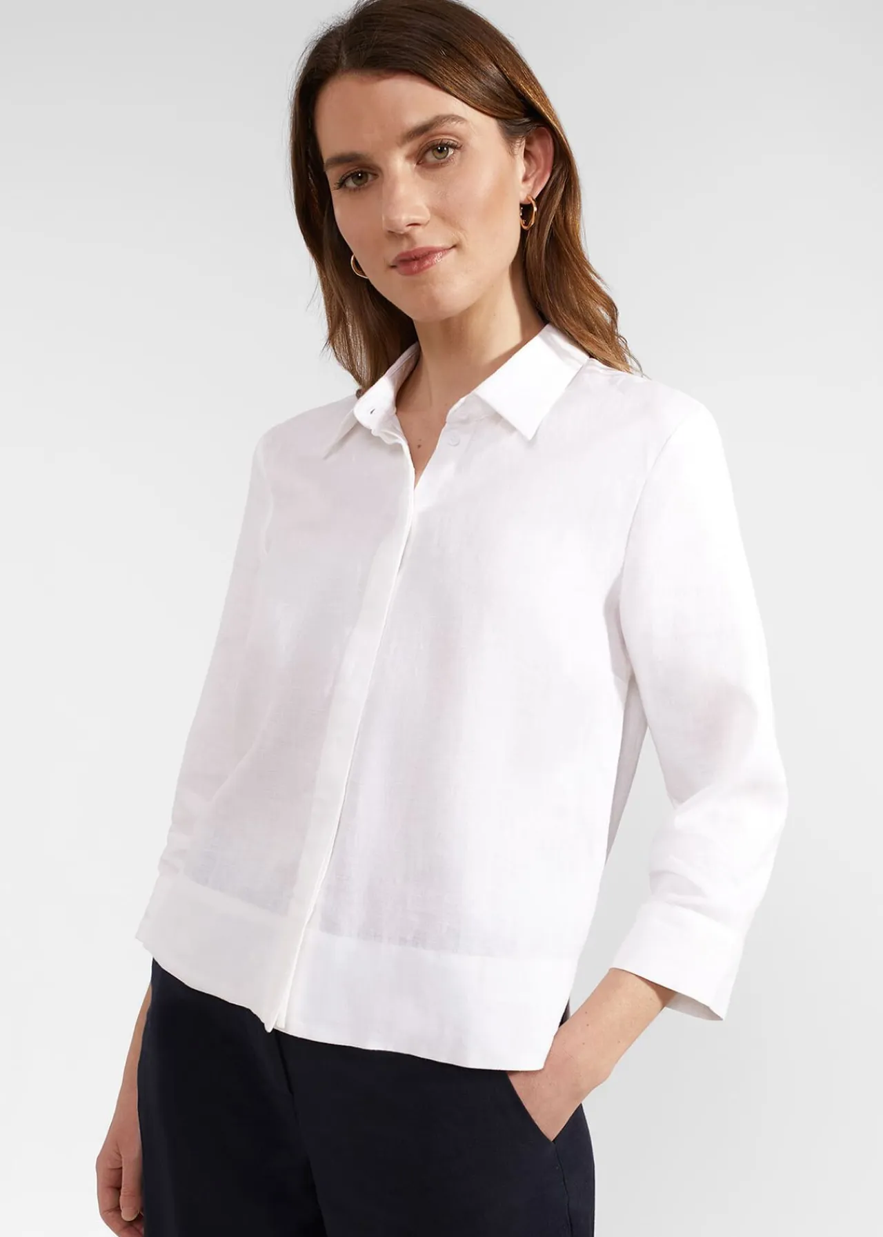 Hobbs Nita Linen Shirt* Workwear | Tops