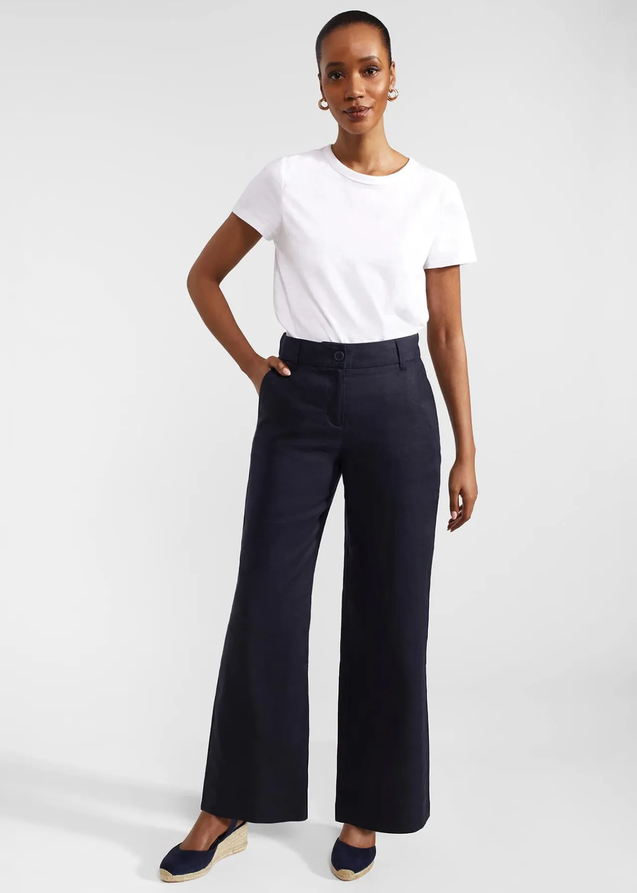 Hobbs Petite Lynn Linen Trousers* Petite Trousers | Petite Collection