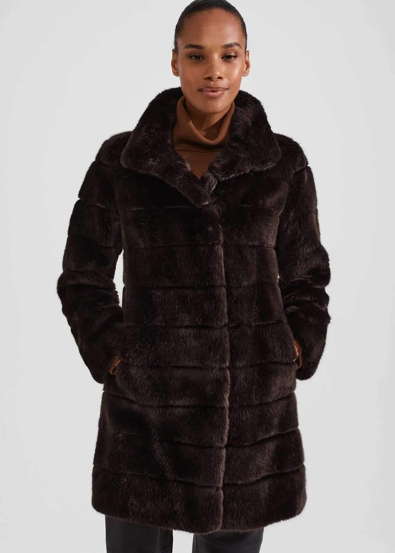 Hobbs Petite Ros Faux Fur Coat* Petite Coats & Jackets | Petite Collection