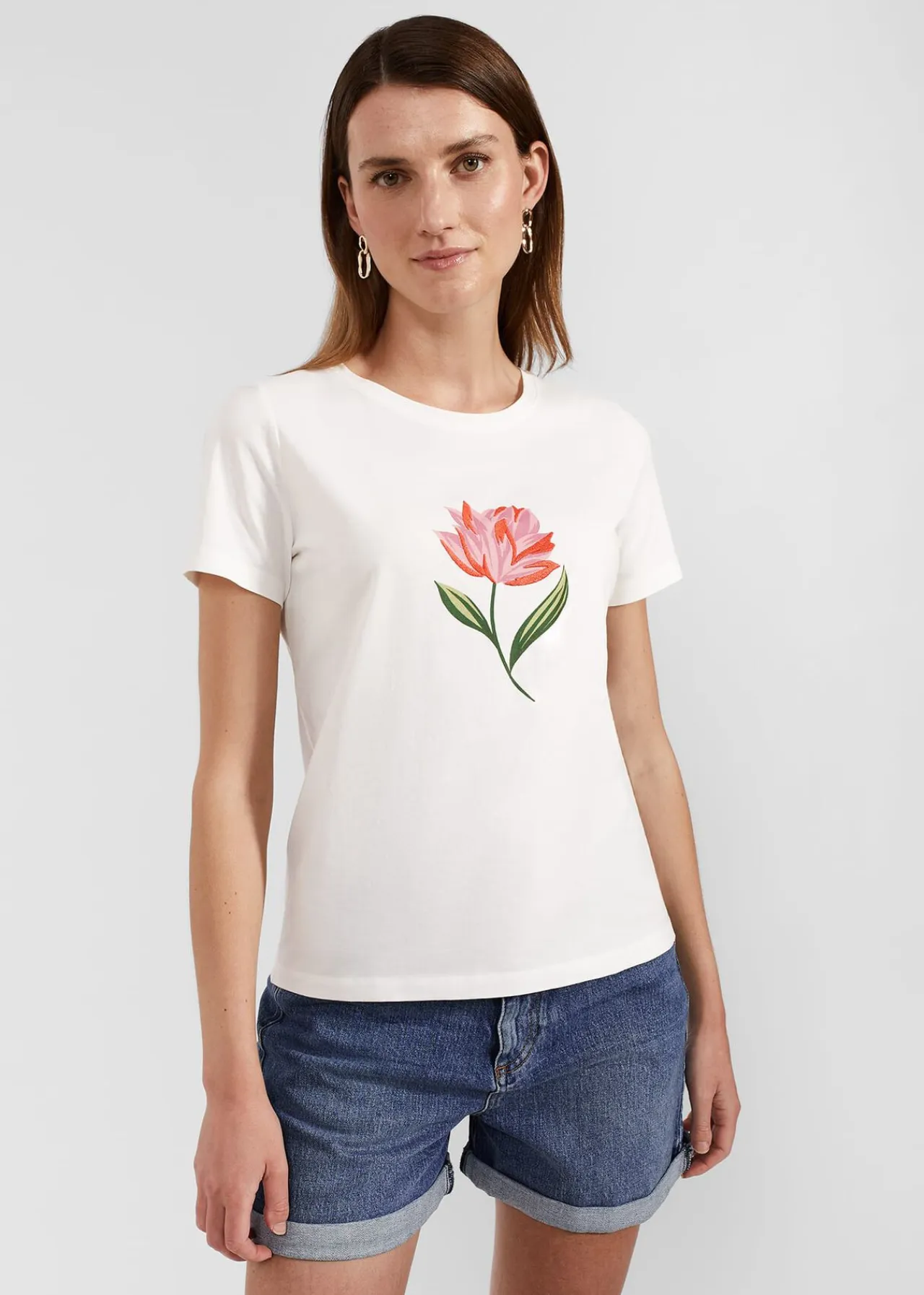 Hobbs Pixie Cotton Embroidered T-Shirt* Tops | Shop By Category