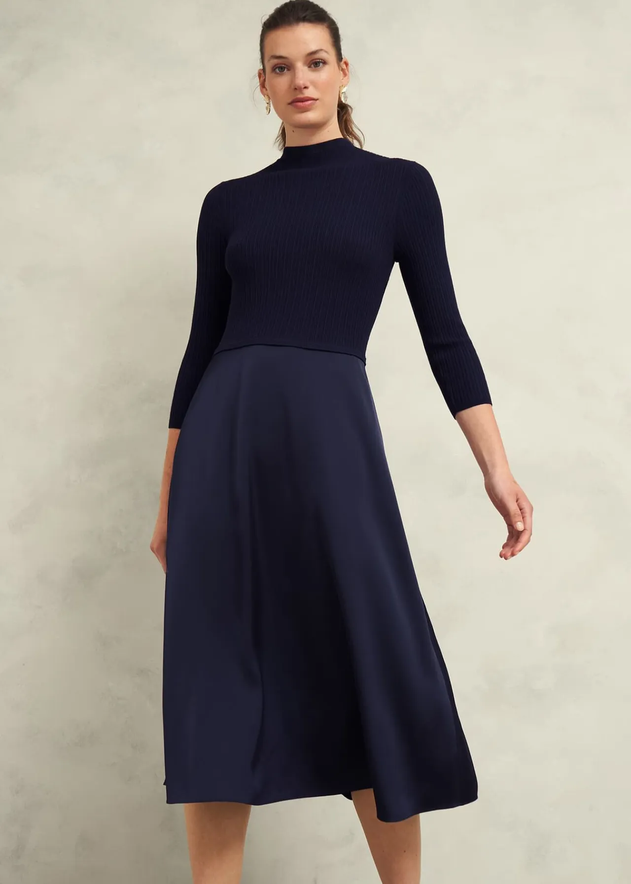 Hobbs Trina Satin Knitted Dresses* Workwear | Shop By Category