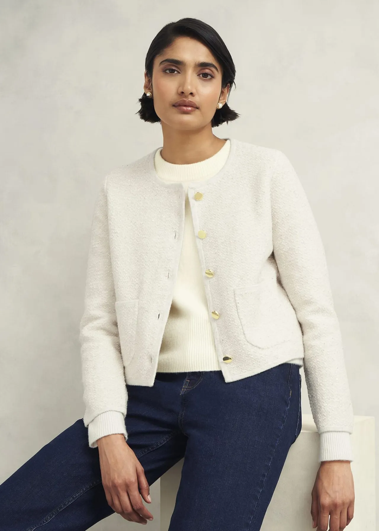 Hobbs Zayla Sparkle Knitted Jacket* Coats & Jackets | Shop By Category